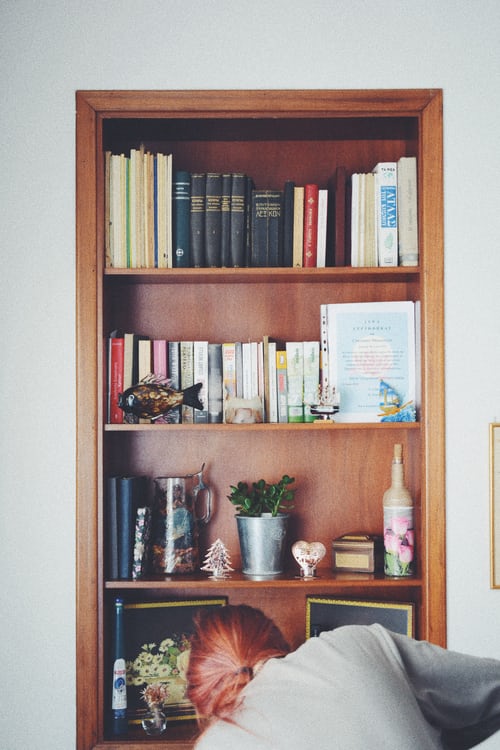organized and tidy bookcase
